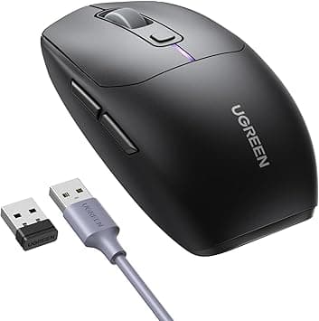 UGREEN Gaming Mouse Rechargeable Tri-mode, 5000 DPI Bluetooth, 2.4GHz, Wired, RGB Backlighting Ergonomic Optical Mice, Lightweight Game with 5 Programmable Buttons for Laptop, PC, Tablet - Amazon.ae Price Tracker