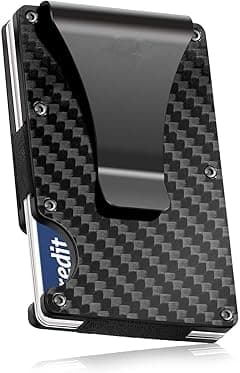 Halamodo Other 7Mm Thin Metal Rfid Wallet Carbon Fiber Metal Rifd Wallet Mini Money Clip Brand Credit Card Id Holder With Rfid Anti-Chief Card Wallet Porte Carte - Amazon.ae Price Tracker