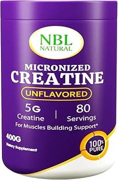 NBL Natural Creatine Monohydrate Powder, Unflavored 400g, Pure Micronized | Muscle Recovery + Builder for Men & Women | Workout Supplements, 80 Servings - Amazon.ae Price Tracker