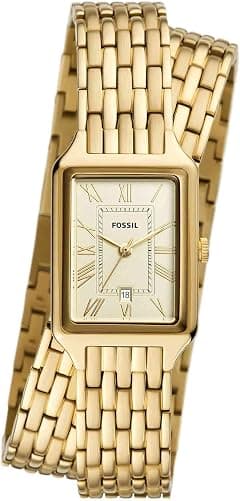 Fossil Raquel Three-Hand Date Gold-Tone Stainless Steel Watch - ES5302 - Amazon.ae Price Tracker