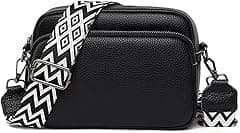 Crossbody Bag for Women Genuine Leather Wide Strap Shoulder Bag Purse Trendy Design Camera Crossbody Purse Top Zip - Amazon.ae Price Tracker