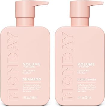 MONDAY HAIRCARE Volume Shampoo + Conditioner Set (2 Pack) 12oz Each for Thin, Fine, and Oily Hair, Made from Coconut Oil, Ginger Extract, and Vitamin E, 100% Recyclable Bottles Pink - Amazon.ae Price Tracker