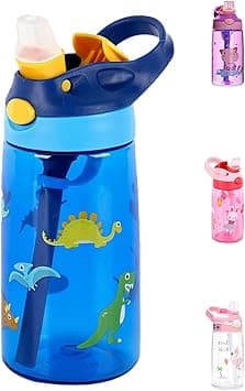 S2C Kids Water Bottle with Straw & Handle - BPA Free 16 oz Leakproof Design for School & Outdoor Activities - Durable Tritan Plastic (BLUE) - Amazon.ae Price Tracker