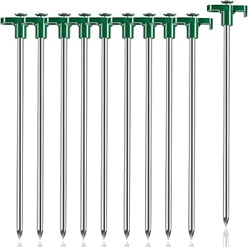 KASTWAVE Tent Stakes, 10 Pcs Heavy Duty Tent Stakes Pegs, Outdoor Camping Windproof Professional Ground Stakes, Metal Tent Pegs for All Kinds of Ground, Specially Designed for Tent Canopies - Amazon.ae Price Tracker