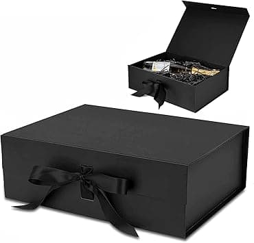 Masroo Luxury Magnetic Gift Box, Black Large Gift Box with Ribbon,Folding Gift Boxes for Presents With Lid,Very Suitable for Festival, Birthday, Anniversary, etc(Size 31×22×10cm) - Amazon.ae Price Tracker