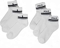 POLO RALPH LAUREN Women's 6 Pair Athletic Quarter Ankle Socks | White, Black | SpellOut Pony Logos | Sock Size 9-11, Shoe 4-10.5 | Running, Walking, Training, Workout Gym, Fitness, Sports Sock - Amazon.ae Price Tracker