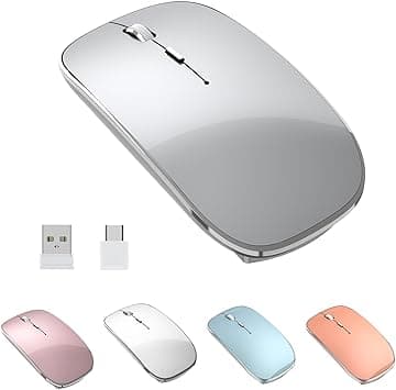 Halpilt Wireless Mouse Chargeable Portable Silent USB and Type-C Dual Mode Wireless Mouse 3 Adjustable DPI for Laptop, Mac, MacBook, Android, PC (Q23S Black) (Grey) - Amazon.ae Price Tracker