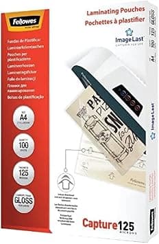 Fellowes ImageLast 125 Micron Laminating Pouch - A4, Pack of 100 - Amazon.ae Price Tracker