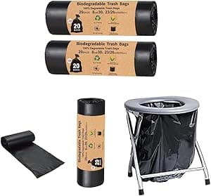 40 Compostable Toilet Bags for Camping - Azonee 8 Gallon, 30 Liter Capacity. Eco-Friendly Replacement Bags Portable Toilets Outdoors, Boating, Car Travel, and Extended Journeys - Amazon.ae Price Tracker