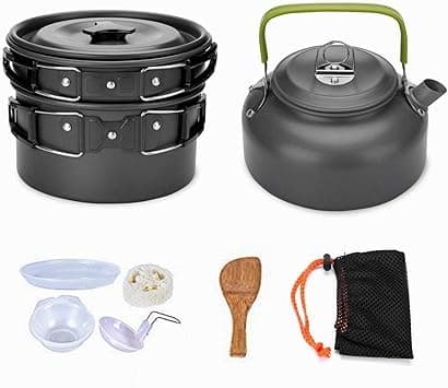 9Pcs Cookware Set Outdoor Camping Cooking Kit Portable Nonstick Lightweight Pans Cook Set with Bag - Amazon.ae Price Tracker