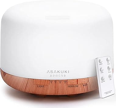 ASAKUKI 500ml Premium, Essential Oil Diffuser with Remote Control, 5 in 1 Ultrasonic Aromatherapy Fragrant Oil Humidifier Vaporizer, Timer and Auto-Off Safety Switch - Amazon.ae Price Tracker