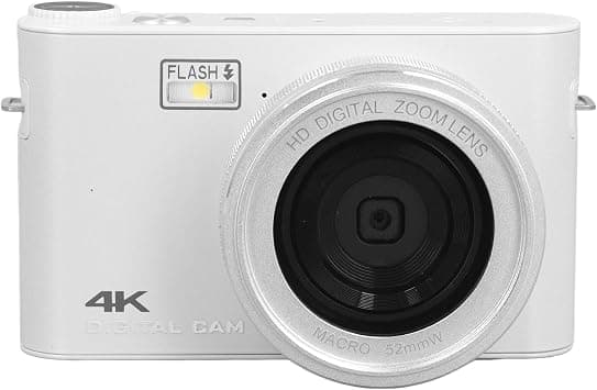 Dpofirs 4K Digital Camera for Photography, 64MP Auto Focus Camera, 18X Digital Zoom, 3inch HD LCD Touchscreen, Compact Travel Camera, for Live Streaming Webcasting (White) - Amazon.ae Price Tracker
