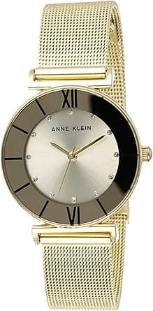 Anne Klein Women's Glitter Accented Mesh Bracelet Watch - Amazon.ae Price Tracker
