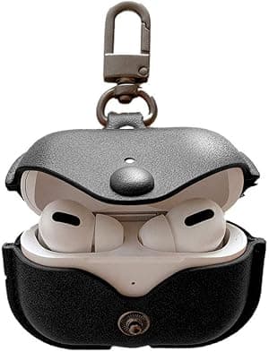voma Genuine Leather Case Compatible with AirPods Pro Case, Protective Cover for Apple AirPods 3 Wireless Charging Case Headphones EarPods, Soft Leather Cover with Keychain Hook Black - Amazon.ae Price Tracker