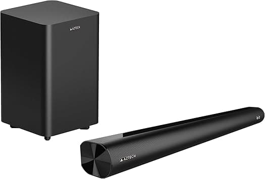 AZTECH 2.1CH Soundbar with Wired Subwoofer 120W Bluetooth 5.3 Home Theater System Game Mode with HDMI ARC, Optical, AUX, USB, DSP, 3EQ Modes & Remote Deep Bass Surround Soundbar TV Speaker UAE Ver - Amazon.ae Price Tracker