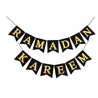 BrainGiggles Ramadan Kareem Banner, Black & Gold Decorations for Home, Eid and Ramadan Party Supplies and Wall Decor | Ramadan Mubarak Banner - Amazon.ae Price Tracker