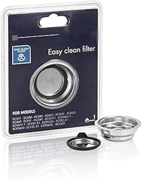 De'Longhi One Cup EasyClean Stainless Steel Disk Filter, 1 Cup, Dishwasher Safe, Compatible with EC680, EC685, EC860 and other ECP Models, Suitable for Ground Coffee - DLSC400 - Amazon.ae Price Tracker
