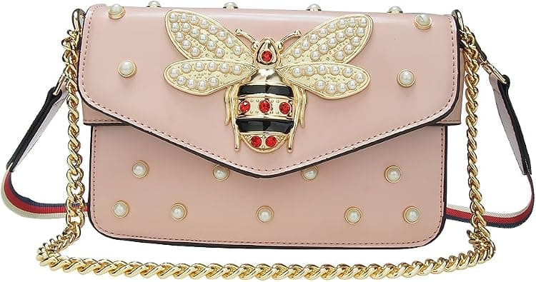 Beatfull Designer Bee Purse Fashion Crossbody Bags with Pearl for Women Pu Leather Shoulder Clutch Handbags - Amazon.ae Price Tracker