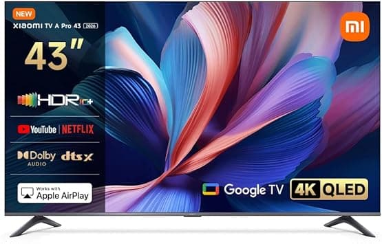 Xiaomi TV A Pro 43" 2026 | Google TV | 4K QLED Display| Dolby Audio, DTS-X, And DTS Virtual:X | Premium Metal Finish| 360° Bluetooth Remote Control - Amazon.ae Price Tracker