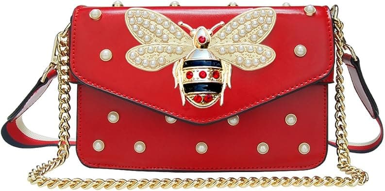 Beatfull Designer Bee Purse Fashion Crossbody Bags with Pearl for Women Pu Leather Shoulder Clutch Handbags - Amazon.ae Price Tracker