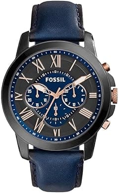 Fossil Grant Chronograph Navy Leather Watch, FS5061IE - Amazon.ae Price Tracker