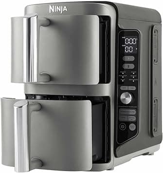 Ninja Double Stack XL Air Fryer, Vertical Double Box Air Fryer with 4 Cooking Levels, 2 Drawers and 2 Shelves, Space Saving, 9.5L Capacity, 6 Cooking Functions, 8 Portions, Grey SL400EU - Amazon.ae Price Tracker