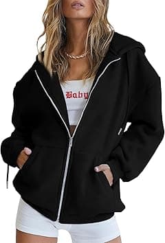 AUTOMET Womens Zip Up Y2K Hoodies Long Sleeve Fall Oversized Casual Sweatshirts Fleece Jacket with Pockets - Amazon.ae Price Tracker