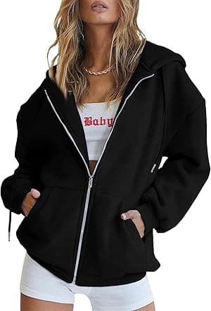 AUTOMET Womens Zip Up Y2K Hoodies Long Sleeve Fall Oversized Casual Sweatshirts Fleece Jacket with Pockets - Amazon.ae Price Tracker
