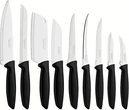 Tramontina 9 pcs Knife Set - Stainless Steel Sharp Professional Kitchen Chef Cooking Knives set with Black Handles - Amazon.ae Price Tracker