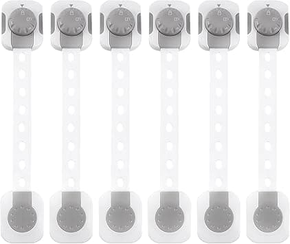 SKY-TOUCH Baby Safety Lock, Child Safety Locks, Multi-Functional Adjustable Double Button Baby Anti-Clip Latch System For Cabinets, Drawers, Fridge, Closet Doors Etc(Pack Of 6) - Amazon.ae Price Tracker