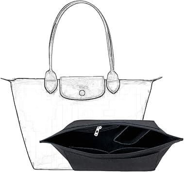 D.DUO Purse Organizer, Multi-Pocket Felt Handbag Organizer, Folding Tote Bag organizer insert for Insert Wallet Organizer Suitable for Longchamp (Black, Large) - Amazon.ae Price Tracker