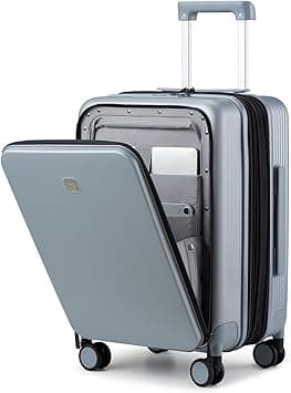 Hanke 20 Inch Carry On Luggage Airline Approved with Wheels and Front Pocket, Lightweight Hardshell Travel Suitcase TSA Rolling Luggage for Business Trip(Grey) - Amazon.ae Price Tracker
