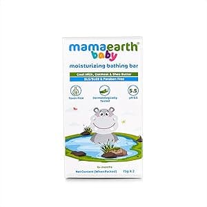 Mamaearth Moisturizing Baby Bathing Soap Bar With Goat Milk, Oatmeal & Shea Butter | Cleanses & Nourishes Skin, Bath Bar for Smooth, Delicate Baby Skin | Safe for Newborns, 75g Each (Pack of 2) - Amazon.ae Price Tracker