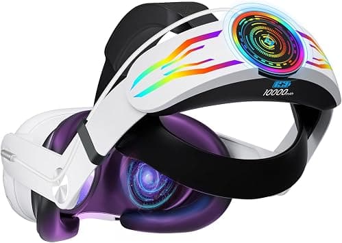 GEEKERA Head Strap for Meta Quest 3/Quest 3S, 10000mAh Battery Pack for Oculus Quest 3 with RGB Light, Extended 6H Playtime with Enhanced Comfort and Balance, VR Accessories Adjustable Head Strap - Amazon.ae Price Tracker