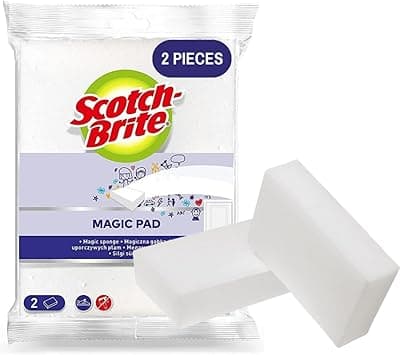 Scotch-Brite Easy Erasing Pad, 2 units/pack Magic Sponge Eraser Pad Easily removes stains, Erase away scuff marks and smudges Walls Doors Windows | Floors - Amazon.ae Price Tracker