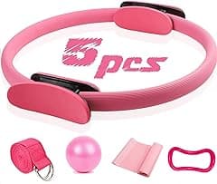 NA 5 Pcs Pilates Ring Set 14" Yoga Fitness Magic Circle Pilates Equipment for Home Workouts Fitness kit (Pink) - Amazon.ae Price Tracker