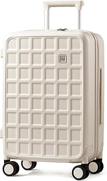 Carry On Luggage Suitcases With Wheels: Carry On Luggage 22x14x9 Airline Approved - Luggage With 8 Spinner Wheels, 100% PC Hard Shell - Suitcase For Travel Business (Coconut White) - Amazon.ae Price Tracker
