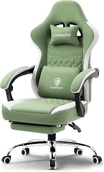 Dowinx Gaming Chair โ Massage Cushion, Premium PU Leather, Ergonomic Design with Footrest, Cooling Gel Pad, 360ยฐ Swivel, Adjustable Neck & Lumbar Pillow for Back Support, Home & Office Chair - Amazon.ae Price Tracker