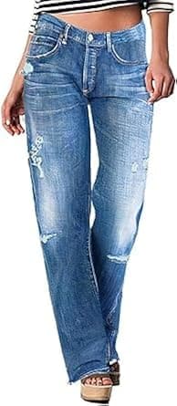 Jeans for Women Low Waist Wash Bootcut Jeans Without Belt Trendy - Amazon.ae Price Tracker