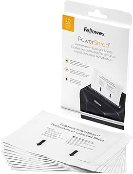 Fellowes Powershred Performance Paper Shredder Lubricant Sheets with Paper Shredder Oil Lubricant for Cross-Cut and Micro-Cut Paper Shredders, 6 x 8.50 x 0.031 Inch, 10-Pack - Amazon.ae Price Tracker