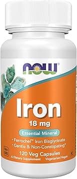 Now Foods - Iron (Ferrochel Chelated Iron) 18 Mg. 120 Vegetarian Capsules - Amazon.ae Price Tracker