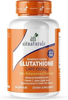 Aitnaturals Glutathione Complex (1300mg)- 60 Capsules Advanced Antioxidant Formula with Vitamin C, Alpha Lipoic Acid, Bearberry Extract & Green Tea Extract for Immune Support, Detox & Skin Enhancement - Amazon.ae Price Tracker