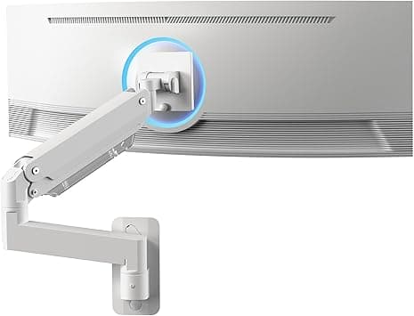 Vivo Premium Aluminum Heavy Duty Monitor Arm for Ultrawide Screens up to 49 inches and 44 lbs, Single Wall Mount, Pneumatic Height, Max VESA 100x100, White, MOUNT-V101G1W - Amazon.ae Price Tracker