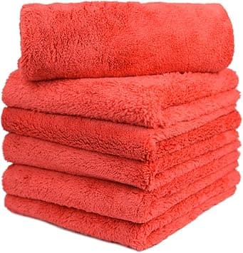 CARCAREZ Microfiber Car Wash Drying Towels Professional Grade Premium Microfiber Towels for Car Wash Drying 450GSM 16 in.x 16 in. Pack of 6 (6 Pack, Red) - Amazon.ae Price Tracker