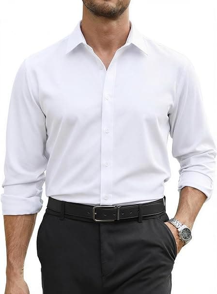 COOFANDY Mens Stretch Dress Shirts Long Sleeve Button Down Shirt Regular Fit Formal Business Shirts - Amazon.ae Price Tracker