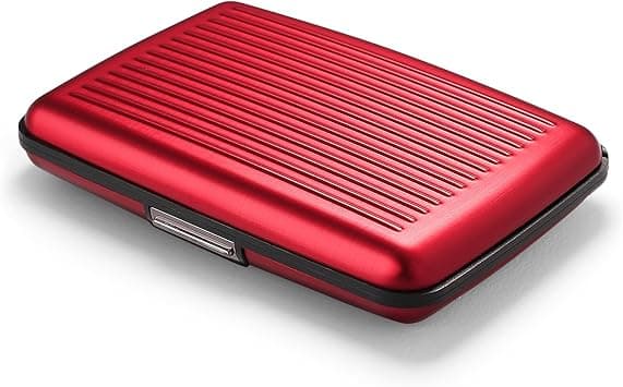 Aluminum card holder with metal lock, RFID protection against fraud and demagnetization, compact wallet, Smart Case STOCKHOLM model (Aluminum Red) - Amazon.ae Price Tracker