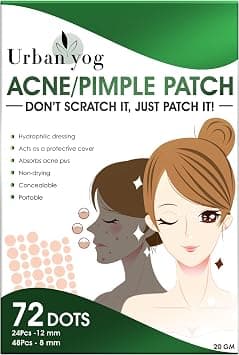 Urban yog Acne Pimple Patch - Invisible Facial Stickers cover with 100% Hydrocolloid, Pimple Patches for Face (72 Dots) - Amazon.ae Price Tracker