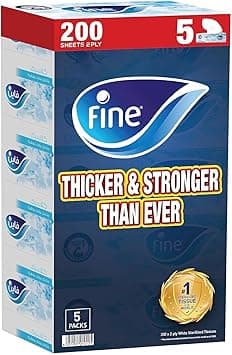 Fine Facial Tissue Boxes, 5 Packs of 200 Sheets x 2 Ply - Amazon.ae Price Tracker