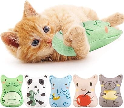 Sunscreen 5 Pack Catnip Toys, Catnip Toy Pillow, Interactive Catnip Filled Kitten Toy, Plush Cat Chew Toys, Realistic Cute, Soft and Durable, Suitable for Cat Chew Toy, Animal Shapes - Amazon.ae Price Tracker