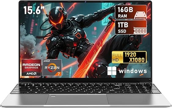 Gaming Laptop, Window 11 Pro Laptop Computer, 15.6 Inch Office 365 Lap Top PC, Ryzen 7 5700U,16GB RAM,1TB SSD, FHD 1920 * 1080P Display, Radeon Graphics 2026,WiFi5, BT 5.0,Backlit Keyboard - Amazon.ae Price Tracker